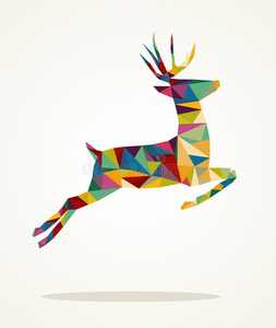 圣诞快乐当代三角驯鹿
