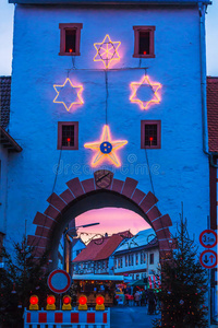 城门口的圣诞灯图片