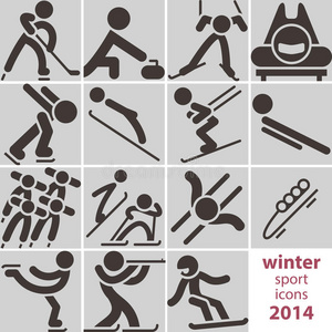 骨架雪橇冬季运动图标照片