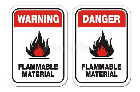 警告和危险易燃材料标志