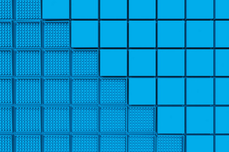 从蓝色方形形状的未来派工业背景