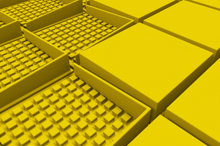 从黄色的方形形状的未来派工业背景