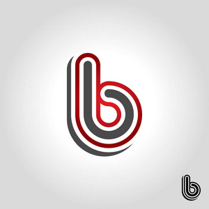 字母 b 徽标图标和符号矢量插图