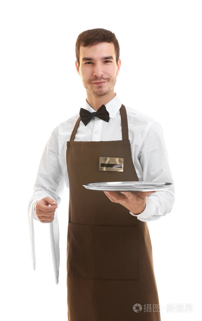 可爱的服务员控股空托盘