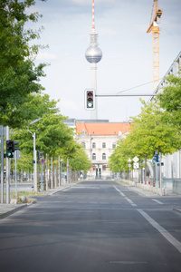 空荡荡的街道，在柏林