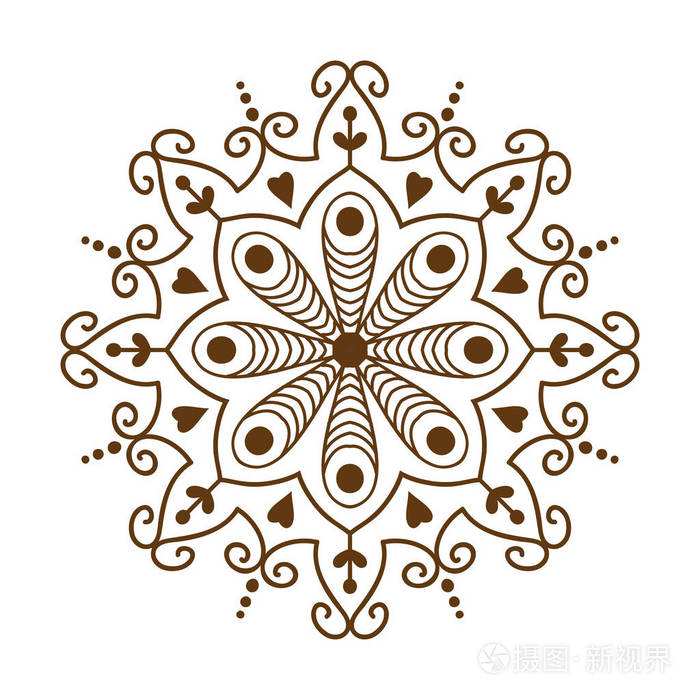 模板涂鸦装饰花边装饰元素和印度设计模式佩斯利花纹 mhendi 点缀矢量