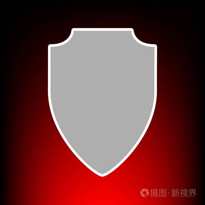 盾牌标志图贴上邮票或老照片风格上红黑渐变背景