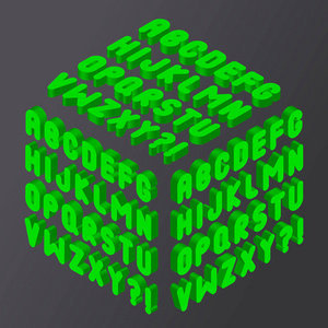 绿泡泡 3d 字体