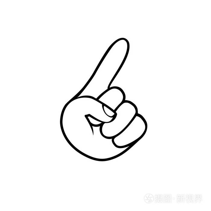食指.黑色白色指针图标插画-正版商用图片0xyp90-摄图新视界