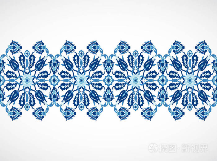 阿拉伯式花纹花边织锦缎无缝边框装饰花卉打印佛