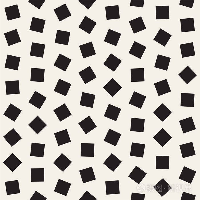 分散的几何形状.矢量无缝黑色和白色花纹插画-正版商用图片0xyuml-摄