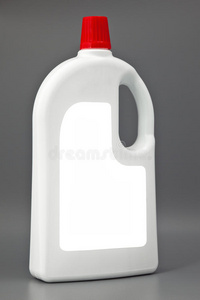 白色洗涤剂塑料瓶，灰色隔离