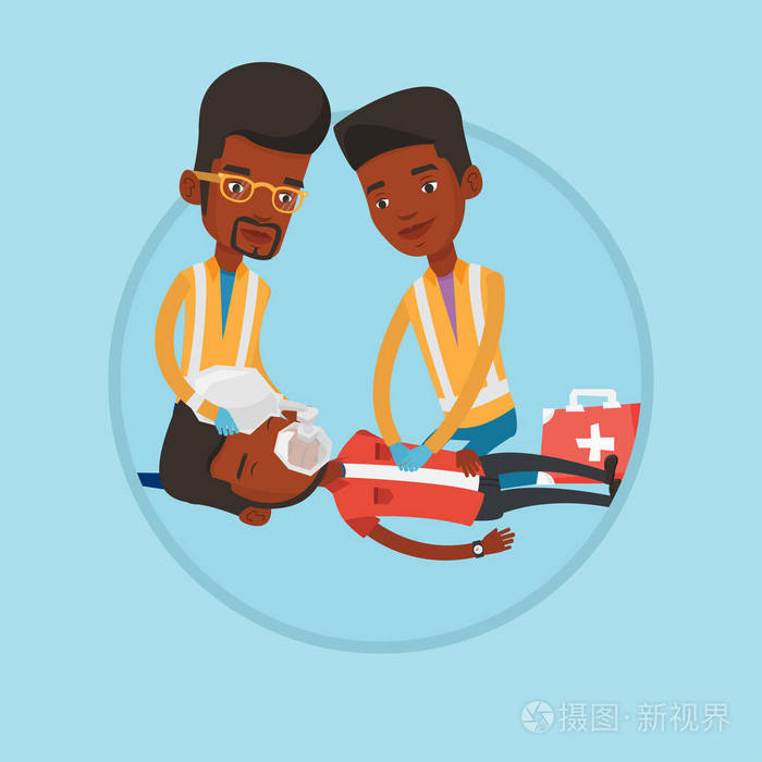 急诊医师携带担架上的人插画-正版商用图片0xzj4b-摄图新视界