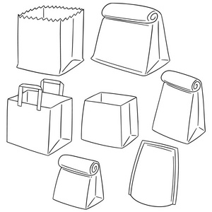 存储向量素描图标向量集的纸袋照片