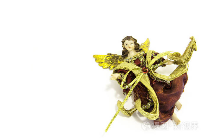 金色翅膀的复古天使