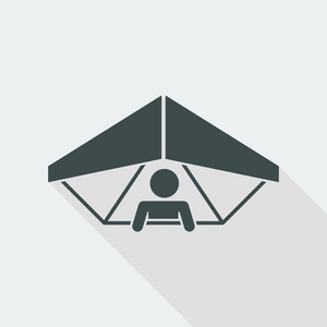 三角滑翔伞悬挂式滑翔机概念图标照片