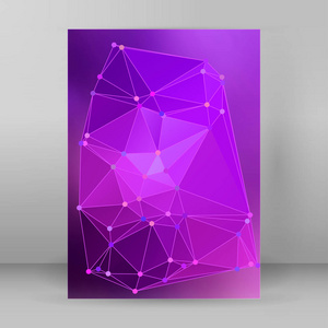 现代三角背景 3d 效果覆盖页小册子 A4 窗体