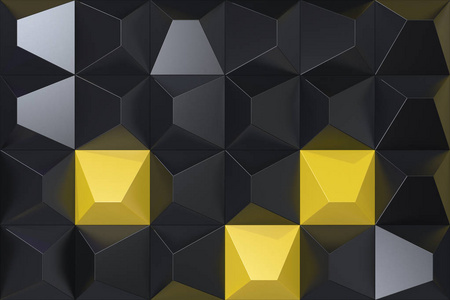 黑色和黄色的金字塔形状的模式