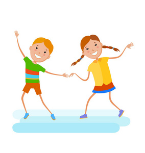 卡通小孩跳舞照片