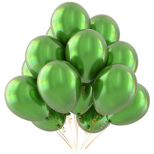 党的气球生日快乐绿色装饰有光泽