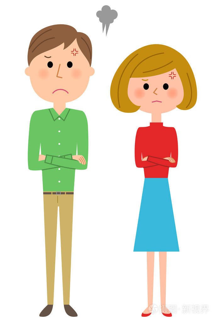 年轻的夫妇,生气