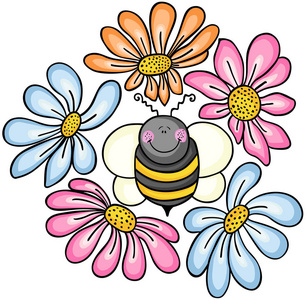 蜜蜂被鲜花包围了