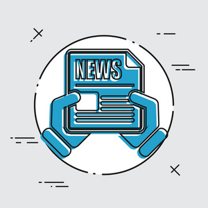 newspeaper报纸平面图标照片