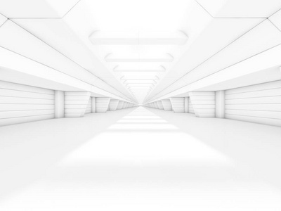 抽象的照明空旷的走廊内政。3d 渲染