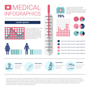 健康医学信息图表信息横幅与副本空间