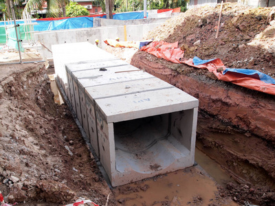 地下预制混凝土箱涵排水