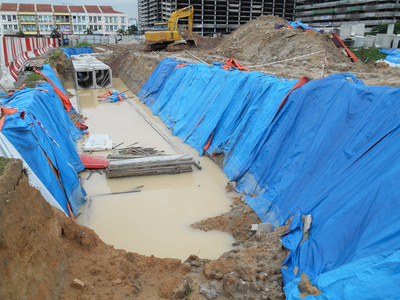 地下预制混凝土箱涵排水