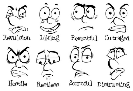八个不同的表情，在人的脸上