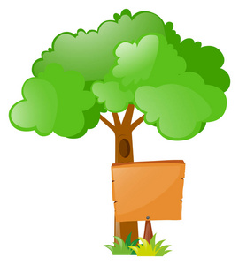 在树下的木牌照片