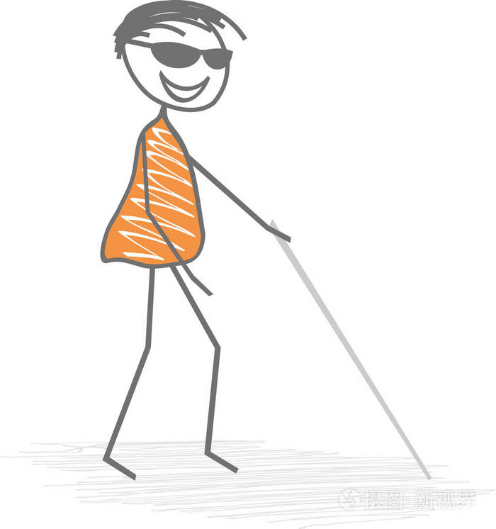 残疾的盲人插画-正版商用图片0y16wg-摄图新视界