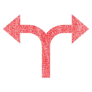 分叉箭头左对织物纹理图标插画