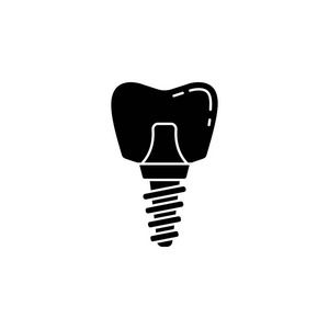 牙科植入物固体图标
