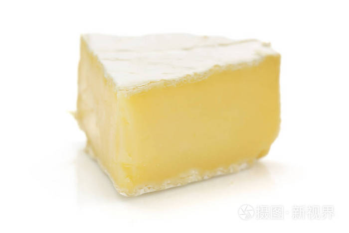 一块奶酪奶酪上白色孤立