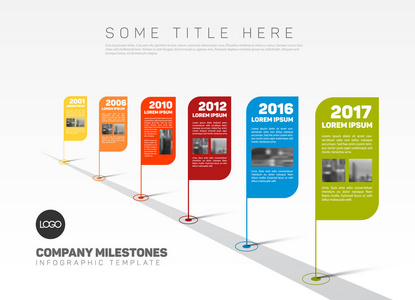 信息图表公司里程碑时间线模板