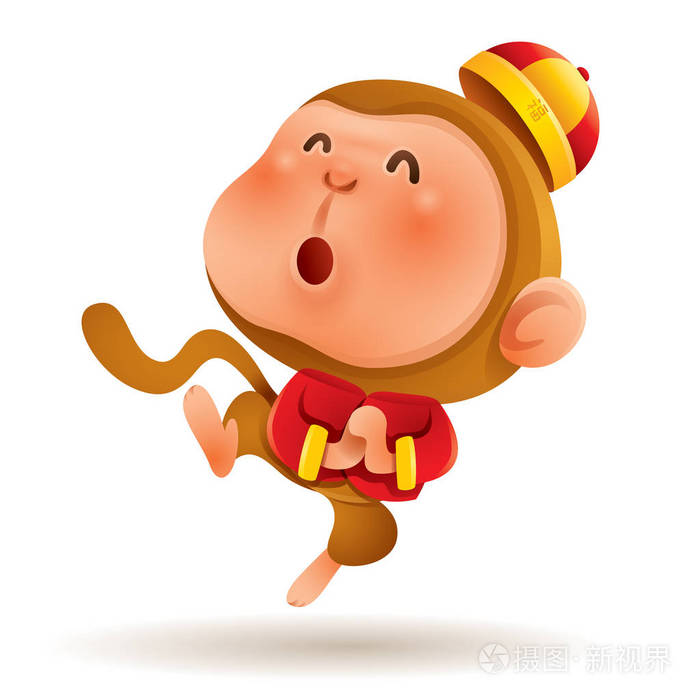 快乐中国新的一年，猴子