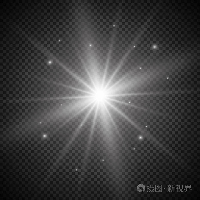 明亮的星星.透明光泽渐变闪闪发光,明亮的火光.眩光纹理