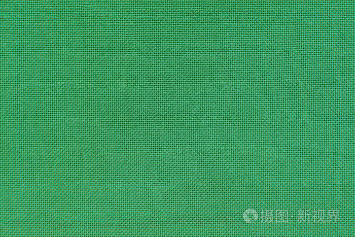 绿色亚麻纤维布为背景的.特写的文本视图