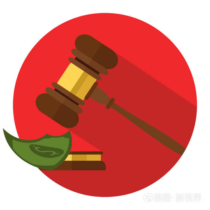一个木制法官木槌,法官或拍卖锤插画-正版商用图片0y1zt5-摄图新视界