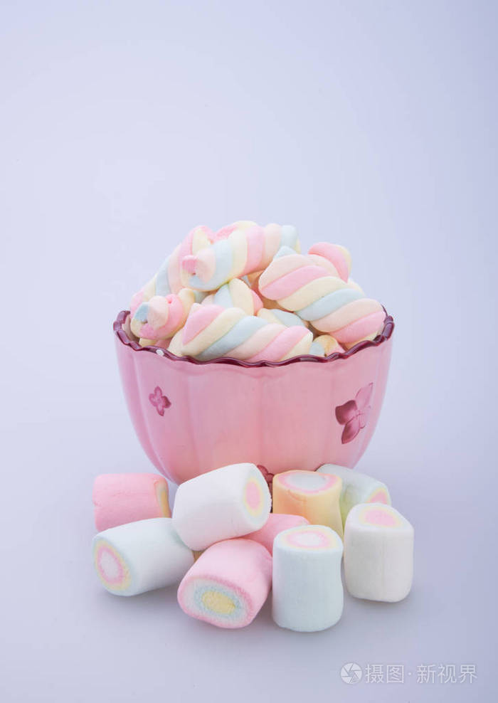 棉花糖或背景上的棉花糖糖果