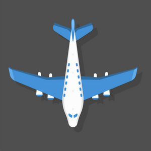 飞机无缝模式背景矢量插图顶视图平面和飞机运输旅行方式设计旅程对象