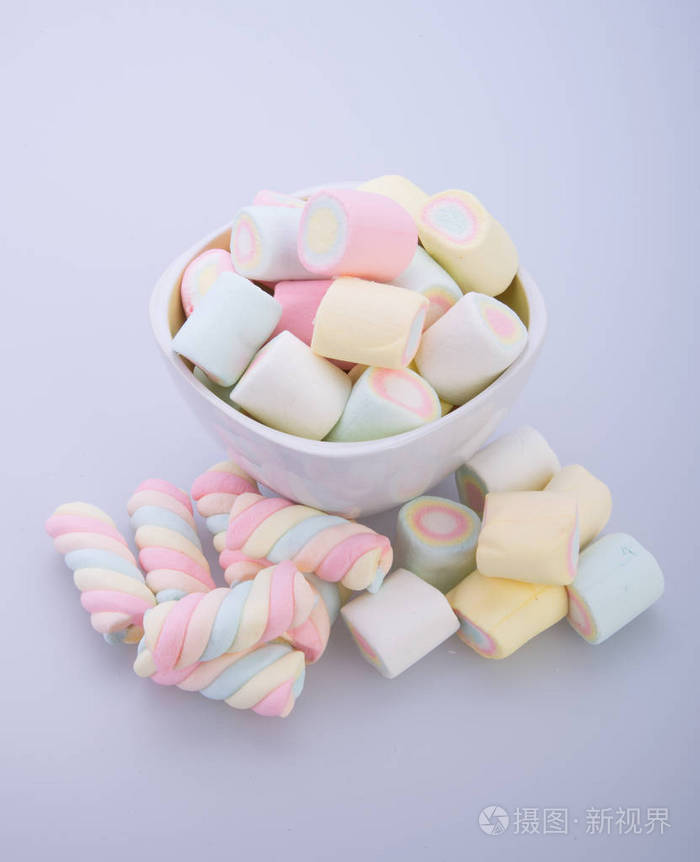 棉花糖或背景上的棉花糖糖果