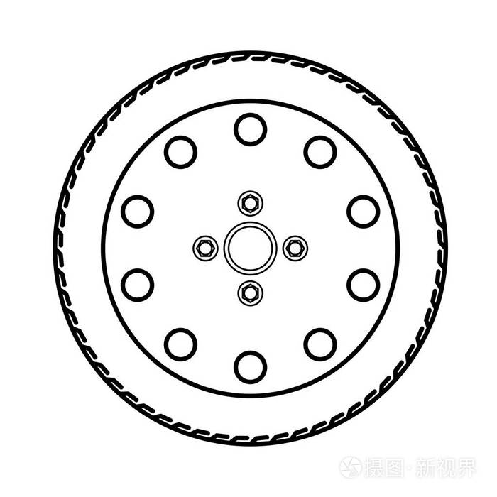 汽车的轮子简笔画图片