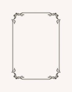 黑色和白色矢量边框的邀请, 文凭, 证书, 明信片照片