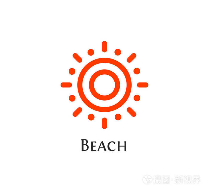 孤立的抽象圆的形状橙色颜色商标,太阳标识,目的是矢量图