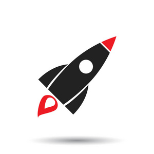 火箭矢量象形图图标。简单的平象形为商务 市场营销 互联网概念。为 web 站点设计或移动应用程序的业务启动发射概念