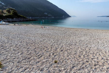 Lefkada gialos 海滩lefkadaionian 群岛的壮丽全景